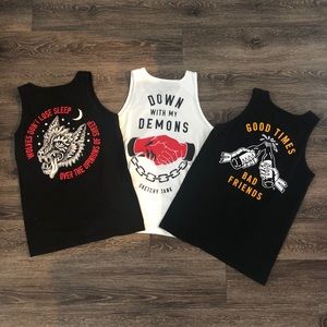 Three Pack of Sketchy Tank Tank Tops